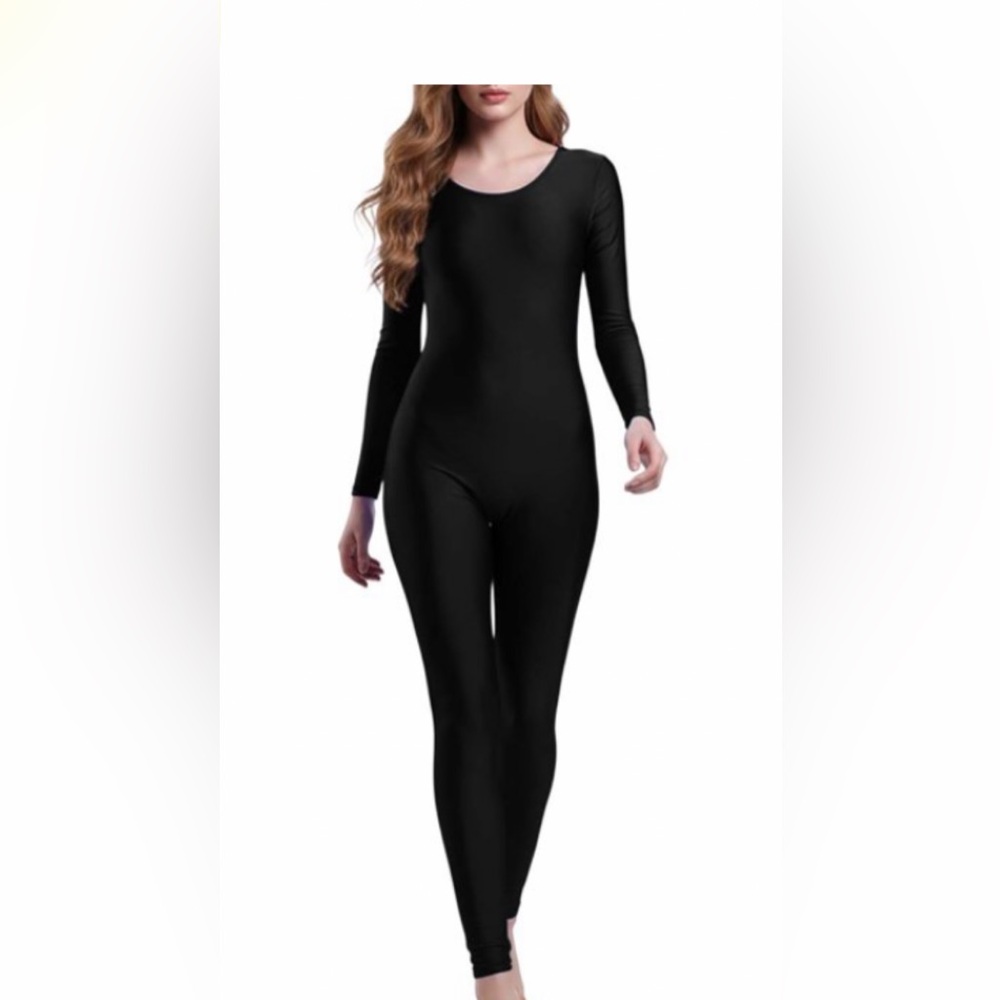 Black Long Sleeve Full Body Unitard